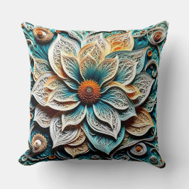 Boho Botânico Zentangle Floral Almofada de Arremes