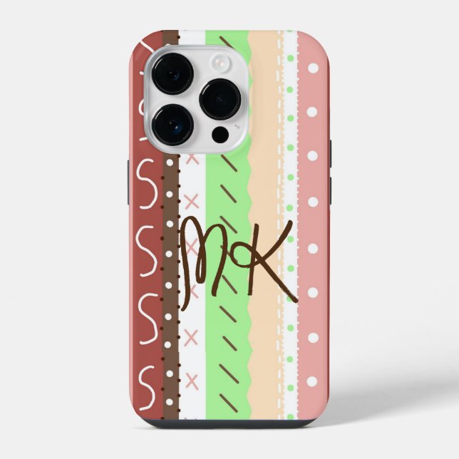 Boho Brown, Borgonha, Verde e Mauve Whimsical (Verso)