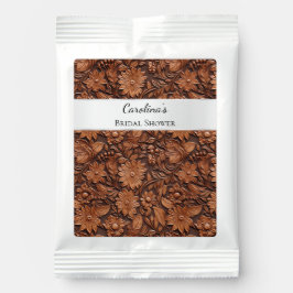 Boho Brown Faux Leather Floral Casamento