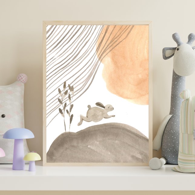 Boho Bunny Nursery Woodland Poster (Criador carregado)