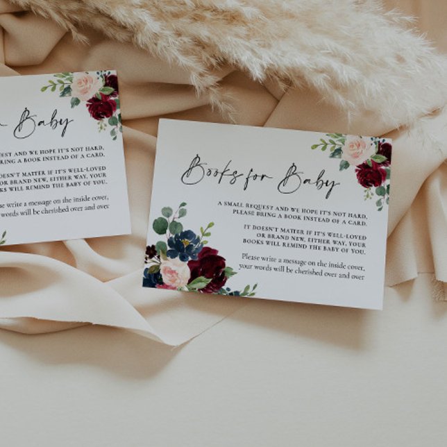 Boho Burgundy Blush Books para Cartão de Bebê (Criador carregado)