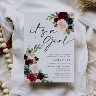 Boho Burgundy É um Convite para Chás de fraldas de