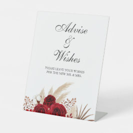 Boho Burgundy Rosas Pampas Grass Desejos