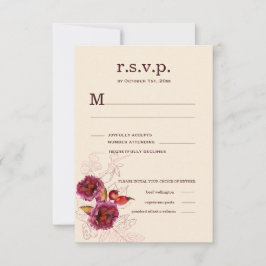 Boho Burgundy Rose RSVP