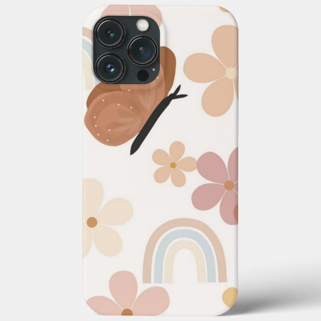 Boho Butterfly & Floral Vintage Phone Case (Verso)