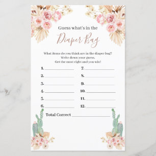 Boho Cactus Floral adivinha o que há na Fralda