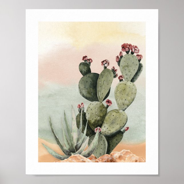 Boho Cactus Nursery Poster (Frente)