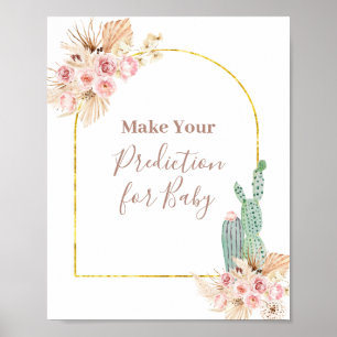 Boho Cactus - Predições Florais para o bebê Poster