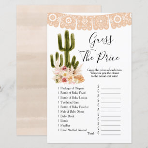 Boho Cactus Taco sobre Amor Adivinha O Preço Jogo