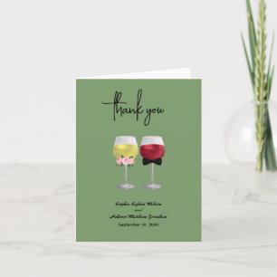 Boho Casal Vinho Cartões de agradecimentos Dobrado