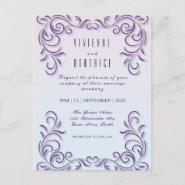Boho Casamento Lésbico Convite Lilac