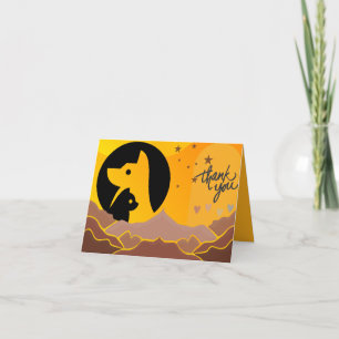 Boho Cat Dog Pet Cautelar Cartões de agradecimento
