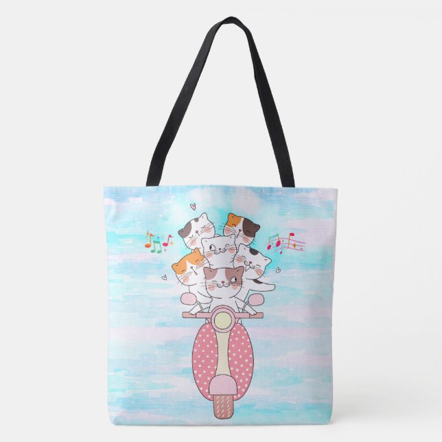 Boho Cat Lover, Feliz Gato Bolsa (Frente)