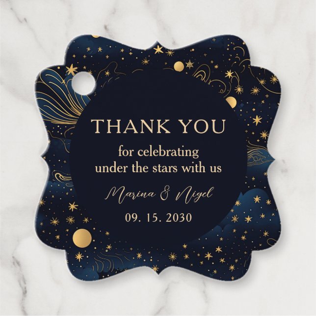 Boho Celestial Casamento Obrigado Etiqueta (Frente)