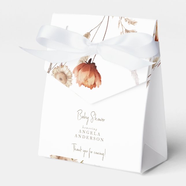 Boho Chá de fraldas Obrigado Caixa Favorável (Frente)