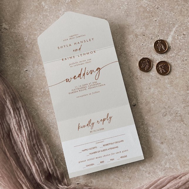 Boho Chic Bohemian Cream Meal Choice Casamento RSV (Criador carregado)