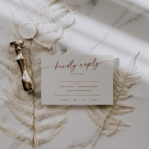 Boho Chic Bohemian Cream Menu Choice RSVP Card