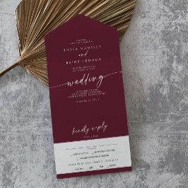 Boho Chic Burgundy Red Meal Choice Casamento RSVP
