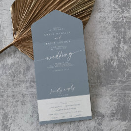 Boho Chic Dusty Blue Meal Choice Casamento RSVP