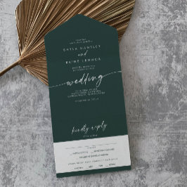 Boho Chic Emerald Green Meal Choice Casamento RSVP