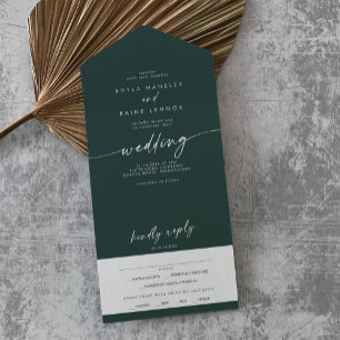 Boho Chic Emerald Green Meal Choice Casamento RSVP