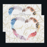 Boho Chic Feather Heart Doce 16 Convites de festas<br><div class="desc">Boho Chic Feather Heart Doce 16 Convites de festas Convites</div>