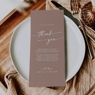 Boho Chic Neutral Taupe Obrigado Colocar Cartão