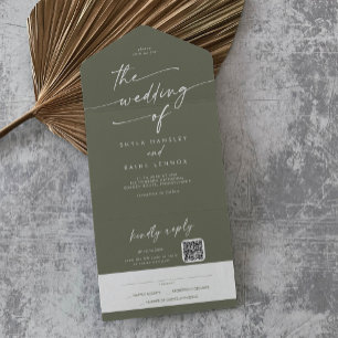 Boho Chic Olive Green Correio de Código QR em Casa
