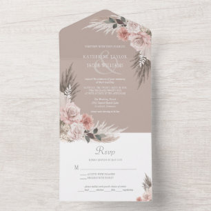 Boho Chic Pampas Grass Earth Tones Floral Casament