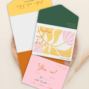 Boho Chic Retro Bright Casamento Colorido Floral
