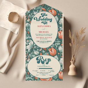 Boho Chic Retro Colorido Casamento Floral