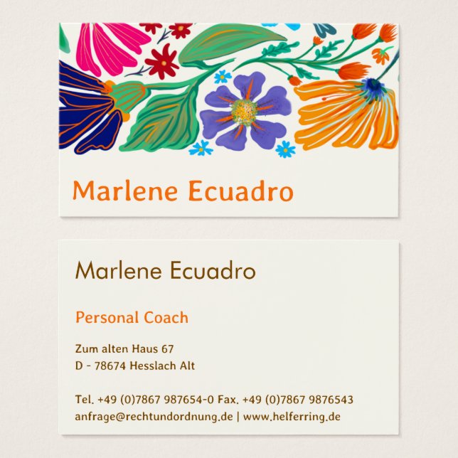 Boho Chic Retro Floral Padrão Feito à Mão   (Frente & Verso)