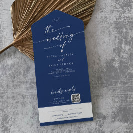 Boho Chic Royal Blue QR Code Mail in Wedding
