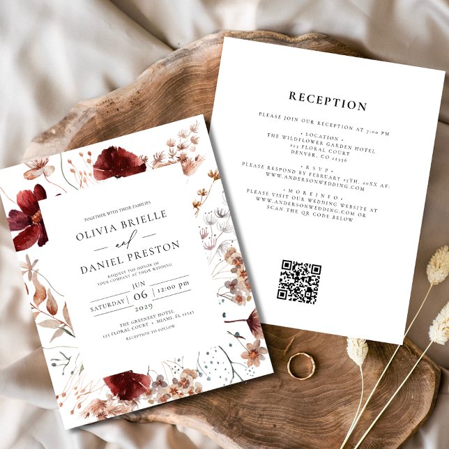 Boho Chic Rustic Wildflower Invitation (Criador carregado)