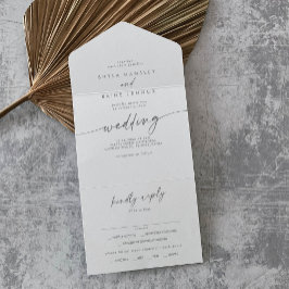 Boho Chic Silver Cinza Meal Choice Casamento RSVP