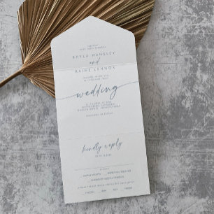 Boho Chic Slate Blue Meal Choice Casamento RSVP