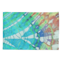 Boho Chic Vintage Teal Brown Beach Batik Tie Dye