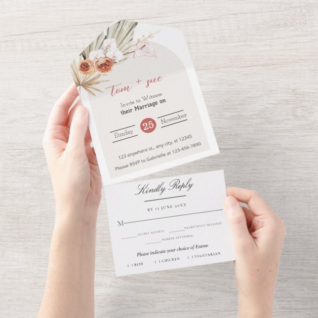 Boho Chic Watercolor Casamento Floral (Aba destacável)