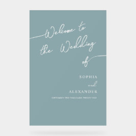 Boho Chic Wedding Acrylic Sign Welcome.