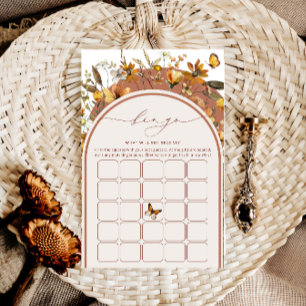 Boho Chic Wildflower Arch Bridal Bingo Game