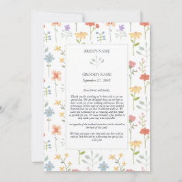 Boho Chic Wildflower Floral Wedding Itinerário