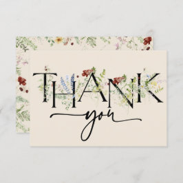 Boho Chic Wildflower Obrigado Cartões