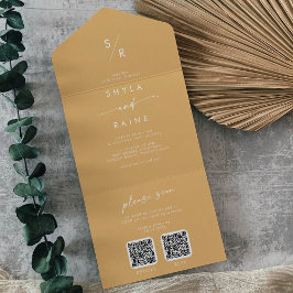Boho Chic Yellow Marigold Código QR Duplo Casament