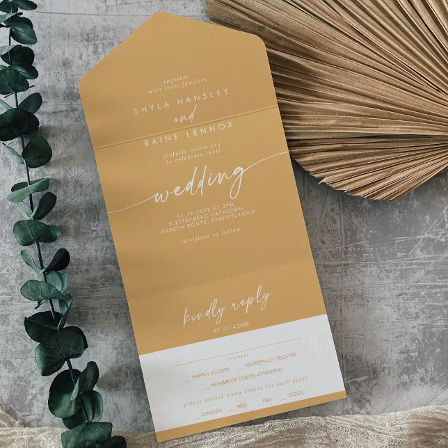 Boho Chic Yellow Marigold Meal Choice Casamento RS (Criador carregado)
