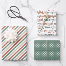 Boho Christmas Gift Wrap Modern Holiday Wraps