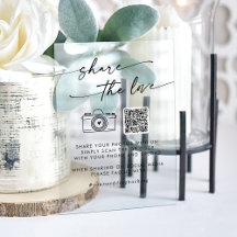Boho Clear Acrylic Wedes Compartilham o Código QR 
