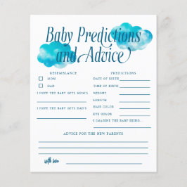 Boho Cloud Baby Predictions & Advice Card