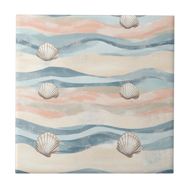Boho Coastal Seashell Wave Pattern (8) (Frente)