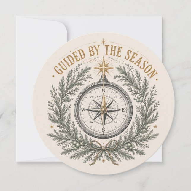 Boho Compass Cumprimentos de Natal (Frente)