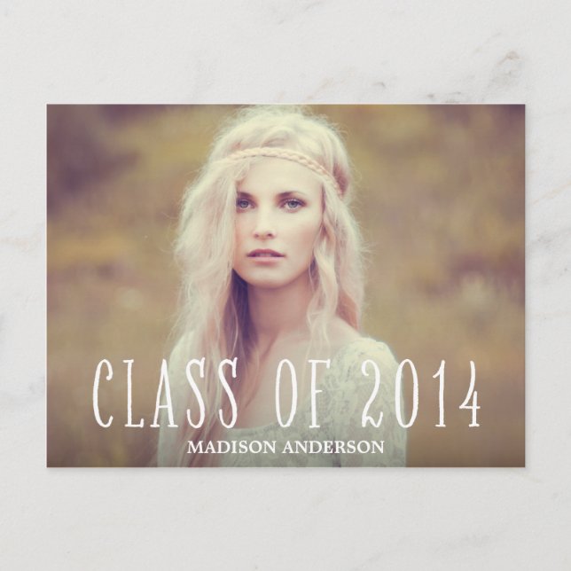 Boho | Convite de Cartão-postal de Graduação (Frente)